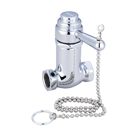 CENTRAL BRASS Self-Close Shower Straight Stop, NPT, Polished Chrome, Weight: 1.8 0335-1/2